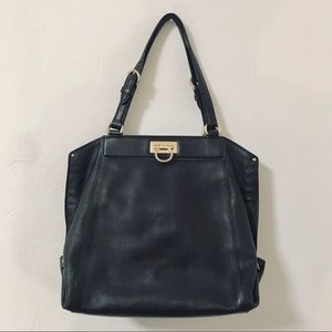 Salvatore Ferragamo black leather handbag
